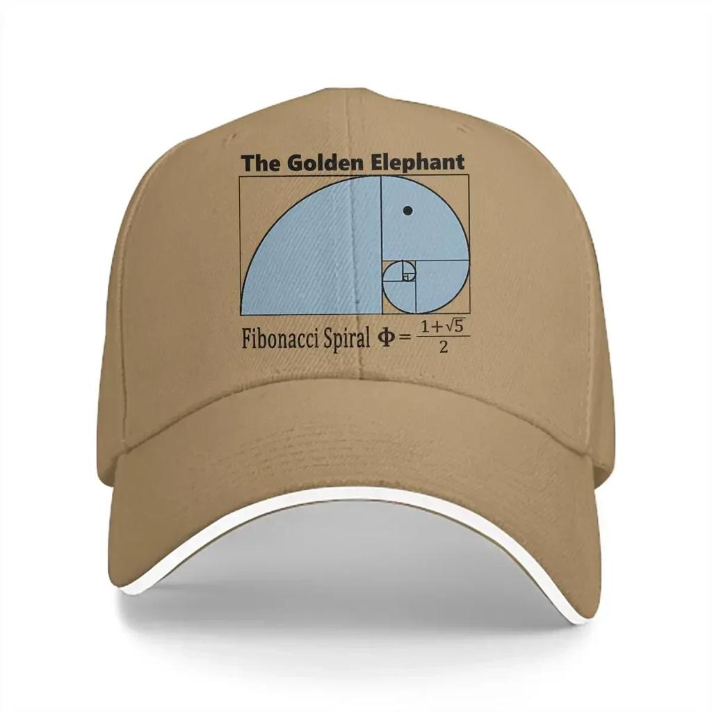 Elephant Baseball Caps Peaked Cap Fibonacci Sequence Golden Ratio Sun Shade Hats for Men Women