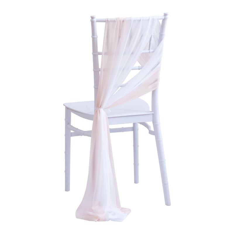 2pcs Chiffon Chair Sashes Wedding Chair Decoration 20x250cm for Wedding Aisle Party Banquet Event Baby Shower