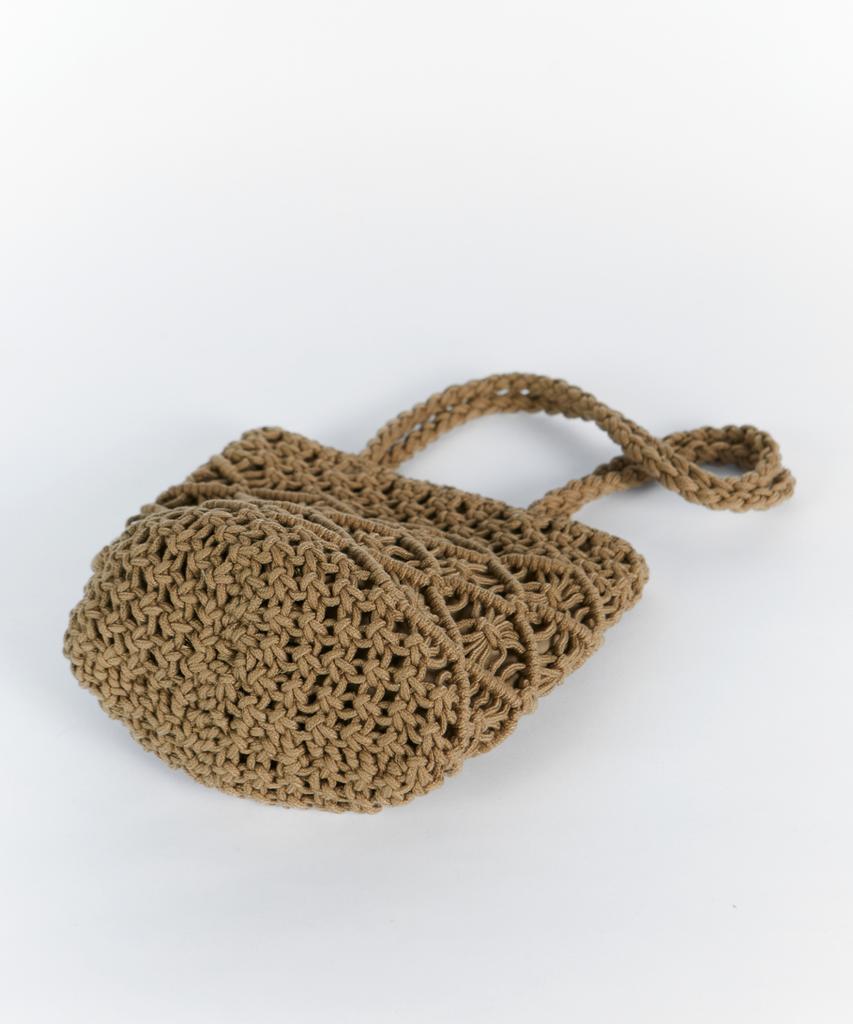 Maia Handcrafted Macrame Shoulder & Tote Bag - Khaki
