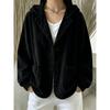 Women S Corduroy Hooded Button Pocket Casual Sweatshirt