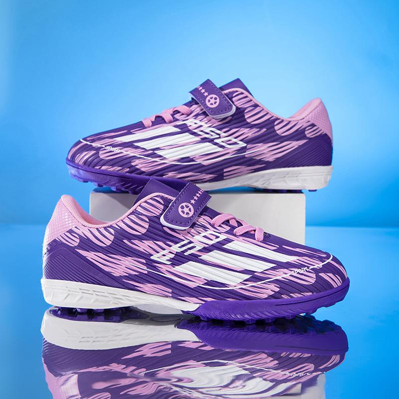 New Children's Football Shoes Boys and Girls Teenagers Velcro Broken Nails Primary and Secondary School Students Competition Training Shoes