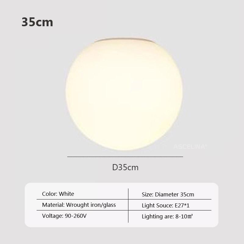 

Світлодіодний стельовий світильник Скляна біла куля Стельова лампа Мінімалістична ванна кімната Балкон Спальня Вхід Світильник Внутрішнє освітлення Warm white-No RC