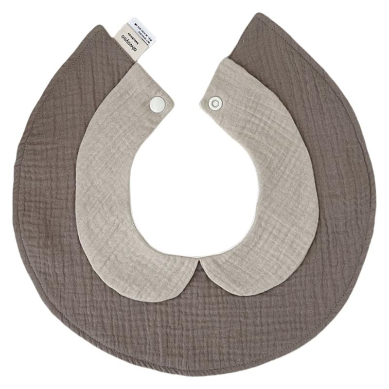 Baby Feeding Bib Drooling Apron Newborns Burp Cloths Strong Absorbent Toddler Bib with Collar Cotton Breathable Bib