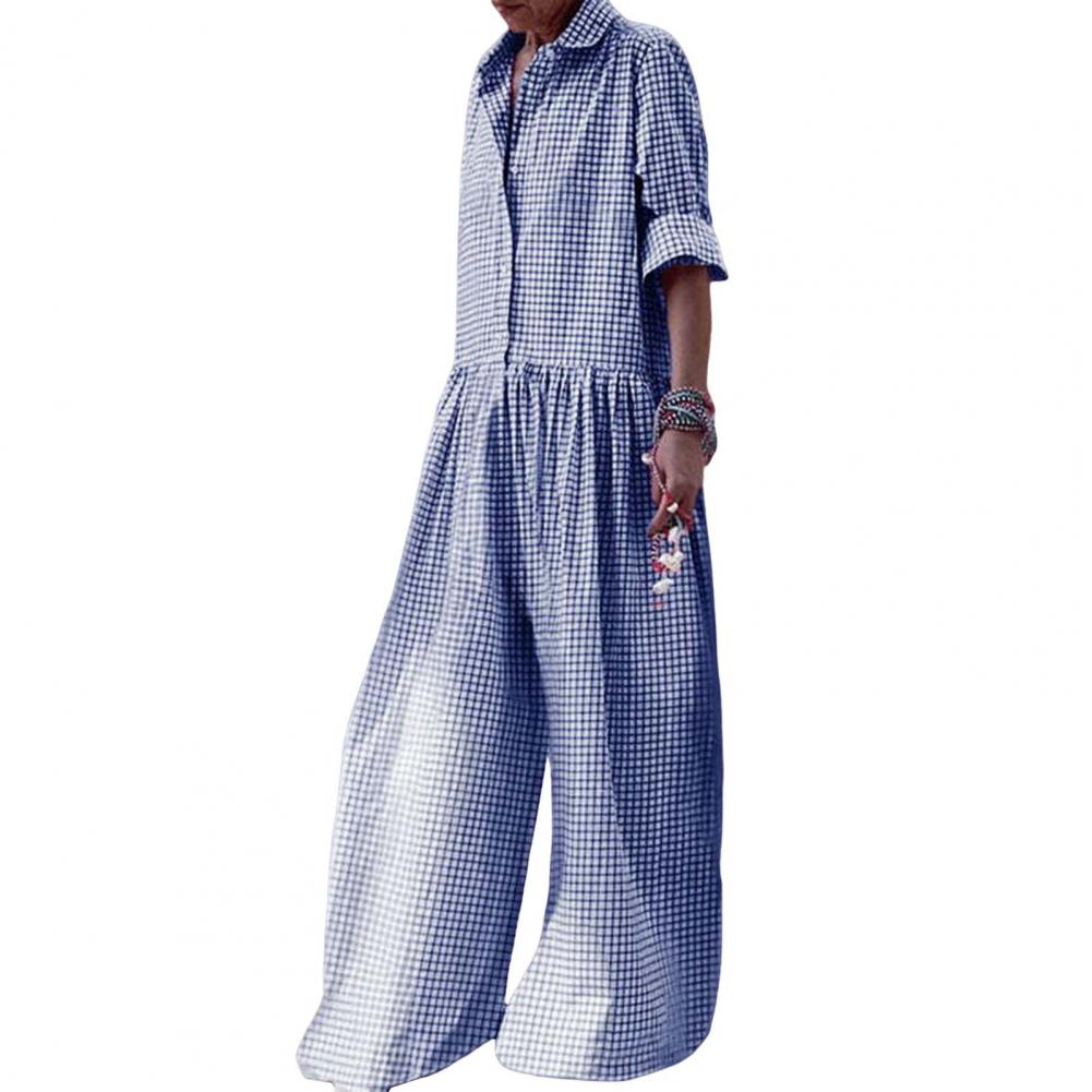 Tuta Lunga Estiva Cotone Lino Casual Tute Donna Strisce Ampia Maxi Tuta Abbigliamento Vacanze per Donne