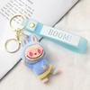 Flocking Yoga Keychain Small Pendant Cartoon Cute Doll Keychain Small Gift