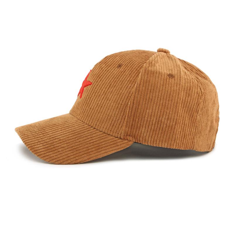 Spring Autumn Corduroy Hat Men's Hard Top Baseball Cap Five-Pointed Star Embroidered Cap Outdoor Sunscreen Hat for Women