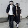 Black down cotton-padded men's and women's clothing winter new loose college style couple hooded cotton-padded jacket