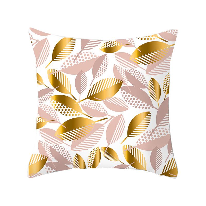New Pink Geometric Ultra-short Velvet Pillow Case Home Sofa Cushion Pillow