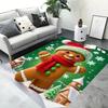 Christmas Cute and Playful Gingerbread Man Printed Carpet Fun Festival Fairy Tale Christmas Decoration Non Slip Mat Gift