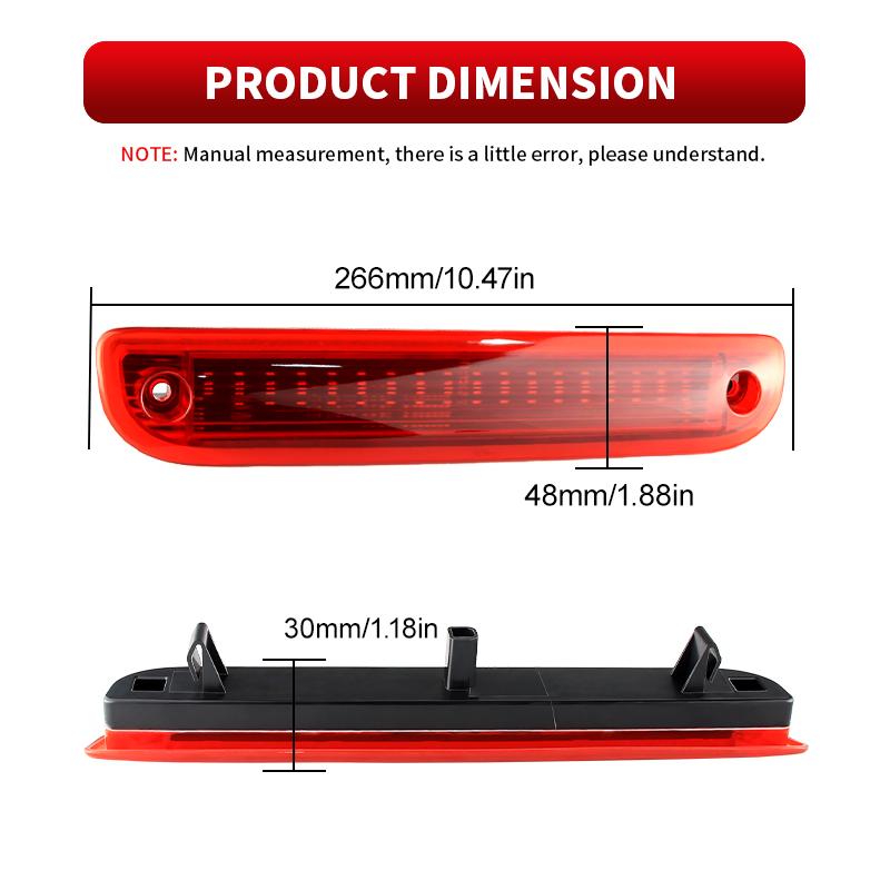 1PC Red LED 12V Car 3rd Brake Light Rear Tail Center High Mount Stop Lamp For PEUGEOT BOXER/CITROEN RELAY/FIAT DUCATO 2007-2026