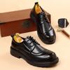 Spring and autumn trend men's business casual leather shoes lace-up big head formal men's leather shoes