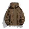 Giacca da uomo con cappuccio, giacca a vento, trench, oversize, taglie forti, impermeabile, nera, da campeggio, ampia, sottile, softshell