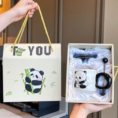 Pamiątka Dziewczyny Uroczy Panda Ceramiczny Kubek Para Filiżanka na Wodę Kreatywny Praktyczny Kubek Męski Kubek do Kawy Prezent