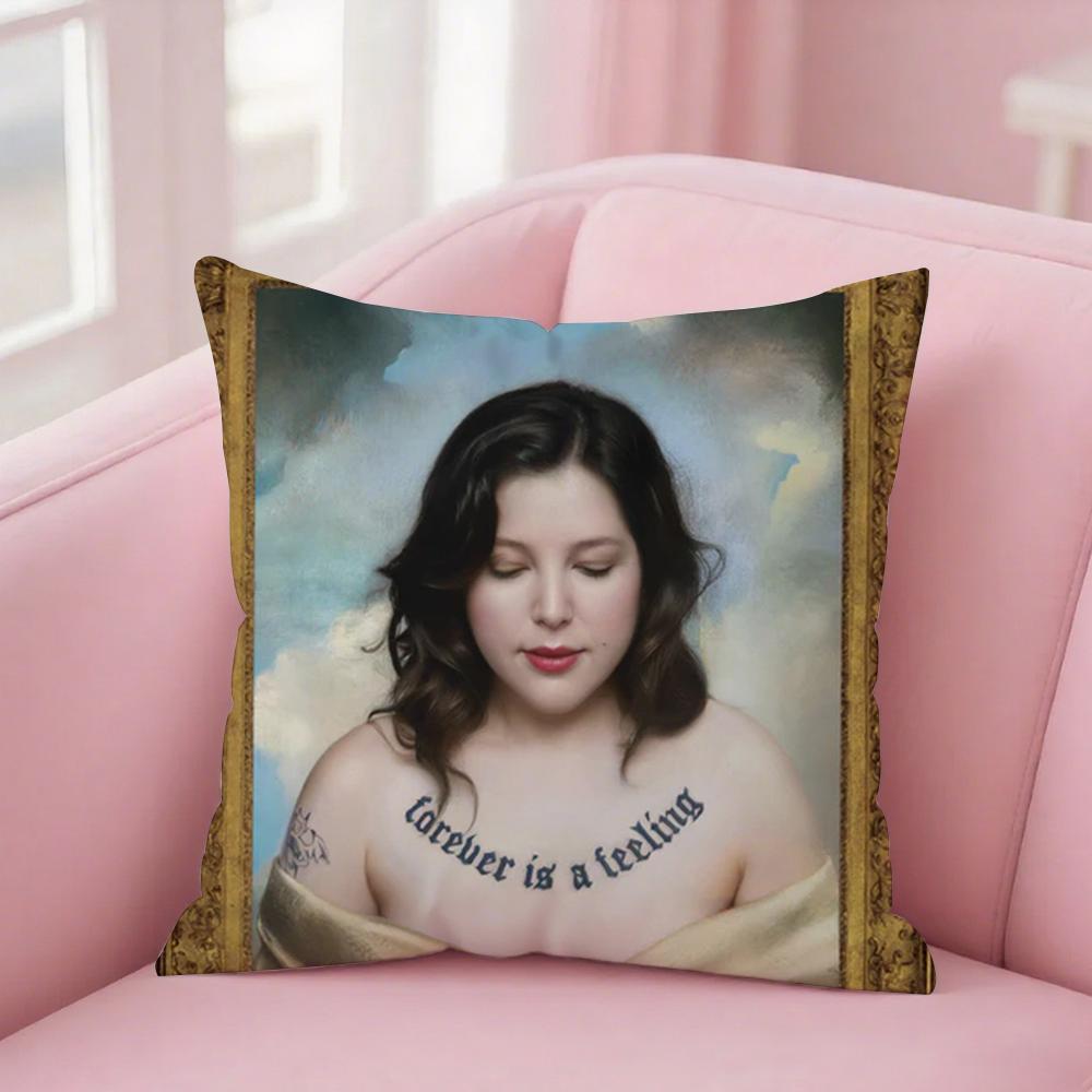 Pop Singer Lucy Dacus Pillow Case Square Double-Sided Printing Short Plush Sofa Cushion Cover Bedroom Bedside Pillow