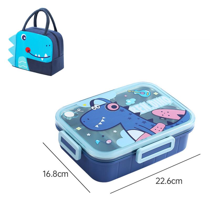 800ml Cartoon Stainless Steel 304 Lunch Box With Spoon Kids Leak-Proof Bento Box Student School Office Food Container
