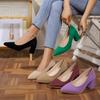 Autumn and Winter New Sexy Shallow Mouth Pointed Head High Heel Professional Work Women's Shoes Thick Heel One Pedal Single Shoes
