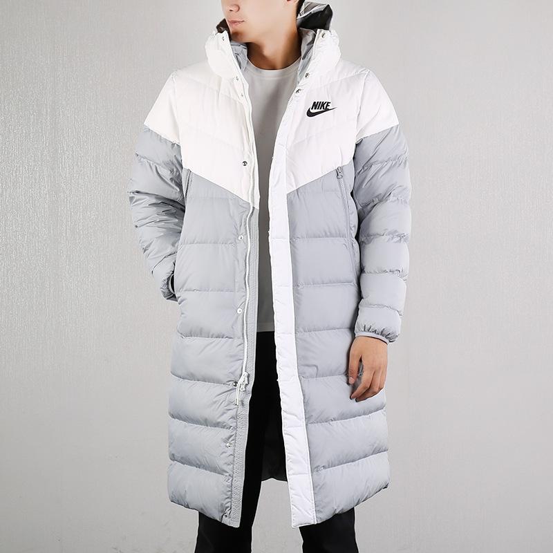 Nike Windrunner Down Fill Long Hooded Jacket Men Outerwear Grey AA8854-101