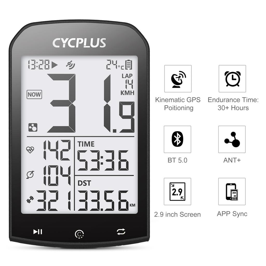 Ordinateur Vélo CYCPLUS M1 GPS - Bluetooth 5.0 ANT+ - Compteur De Vitesse - Neuf