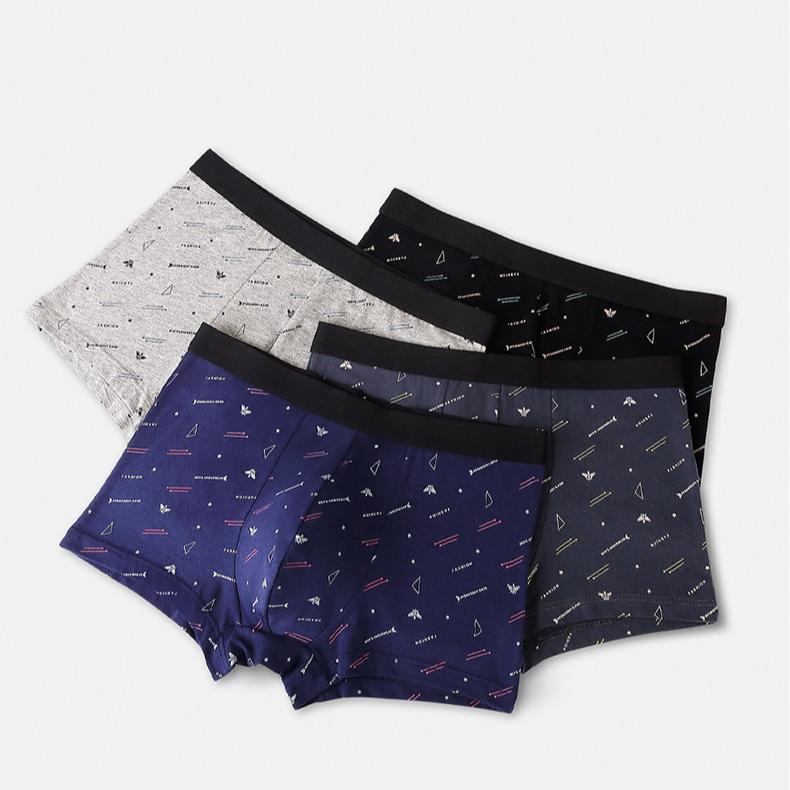4pcs Large Men's Underwear Flat Corner Underwear High Elasticity and Comfortable Underwear Boxer Brief