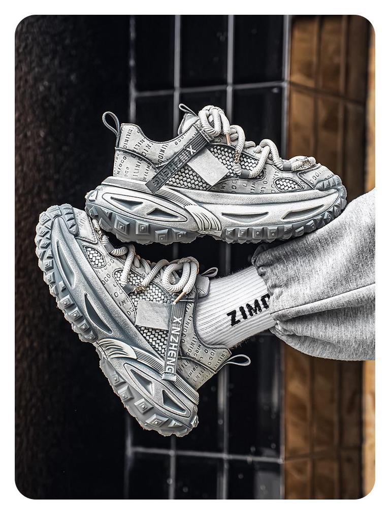 2025 European Men's High-End Trendy Dad Shoes - Autumn Casual, Height-Increasing Sports Style