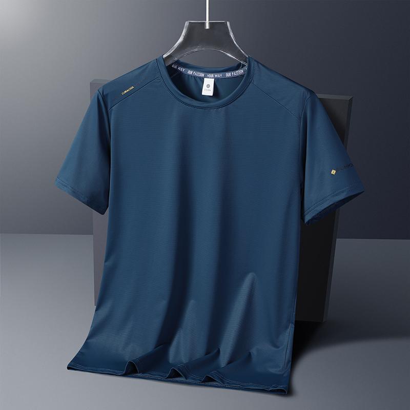 Men's Light Grey Quick-Dry Short Sleeve Sports T-Shirt