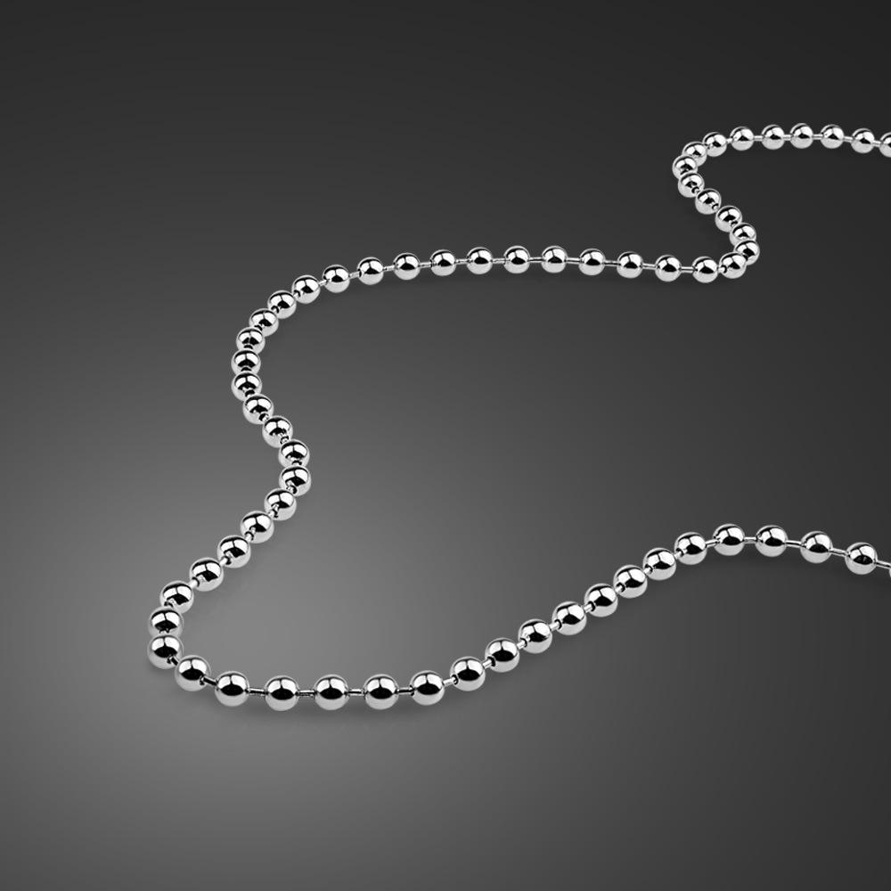 

Круглые бусины с цепочкой Платиновое гальваническое покрытие Подвеска Ожерелье Одинарная цепочка Женские и мужские Универсальные украшения 46cm