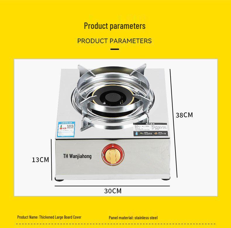High-Power Stainless Steel Single Burner Gas Cooktop for Natural and Liquefied Gas