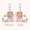 Lovely Bubu Eat Dudu Keychains Love Couple Grey Bear Panda Yier Keyring for Accessories Bag Key Chain Jewelry Fans Lover Gifts