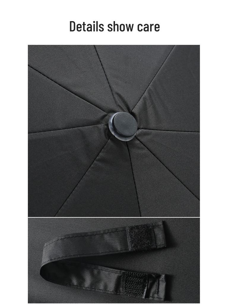 Compact Windproof Dual-Use Black Umbrella: UV Sunshade for Men & Women