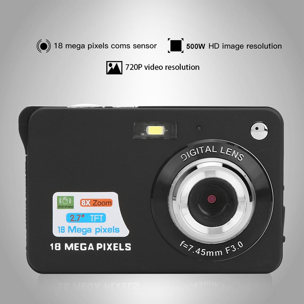 8x Zoom Card Digital Camera 5 MP 2.7in LCD Display Maximum Support 32GB Memory Card Builtin Microphone