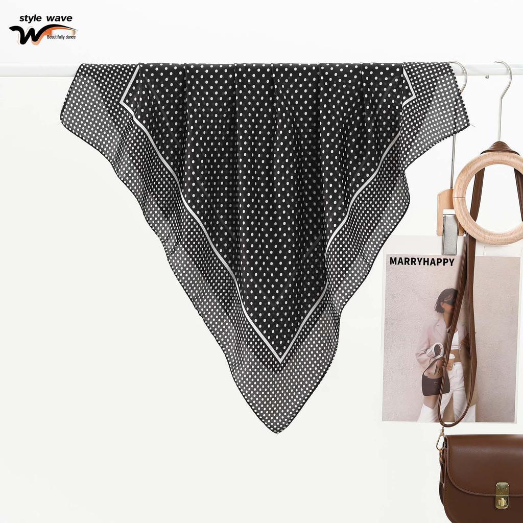 Women's High-End Versatile Polka Dot Silk Scarf - Classic, Elegant, Trending Neck Accessory