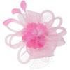 Bandeau Fascinator HANABASS avec Détail Fleur en Maille et Plume Chapeau Rose pour Mariage, Fête de Thé pour Femmes Accessoires Occasion Spéciale