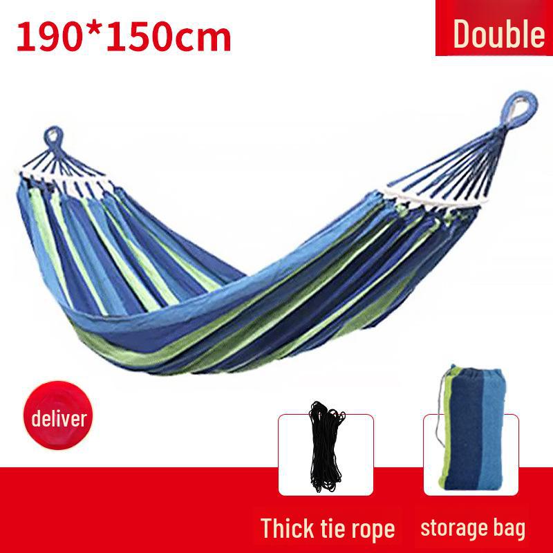 Anti-Rollover Double Canvas Hammock: Versatile for Indoor & Outdoor Use
