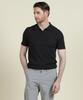 Panicalle Charcoal Johnny Collar Polo Knit