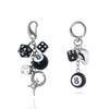 Punk Hiphop Black Dice No. 8 Billiards Keychain Y2K Pink Lucky Dice Starburst Pendant Bag Charms Hangings Ornament Accessories