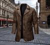 Men's 2025 Autumn/Winter American Lapel Leather Jacket Suit Overcoat - New Spring/Autumn Loose Outerwear