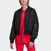 adidas Giacca da aviatore da donna a collo alto tinta unita nera GS1393