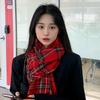 Korean version of the new scarf women's winter high-end plaid imitation cashmere scarf ins versatile warm shawl scarf