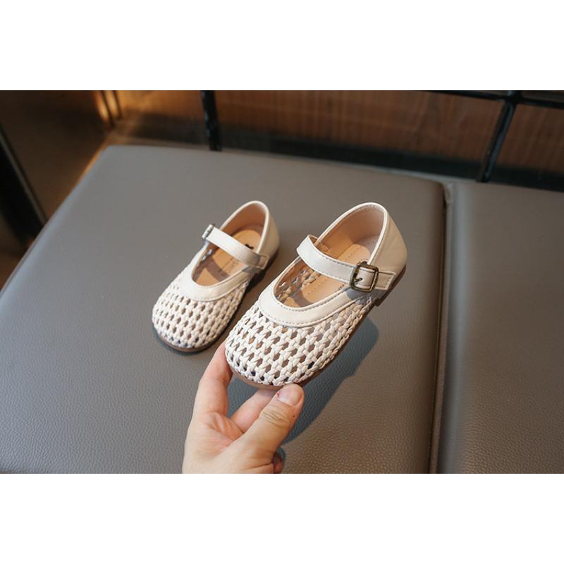 Girls' Princess Stylish Shoes Children's Hollow-Out Woven Sandals Loafers for Toddlers Elegant Cool Cute Girls Shoes