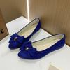 Neue Frühling/Herbst Britischer Stil Damen Flache Schuhe mit Schleife Wildleder Freizeit Loafer Niedrig geschnittene Schuhe