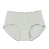 Dianfen Women's Green Print Cotton Mid-Waist Briefs 3-Pack