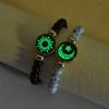 2 Pcs/Set Luminous Braided Rope Couple Bracelets for Lovers Sun Moon Butterfly Glow In the Dark Chains Noctilucent Jewelry Gift