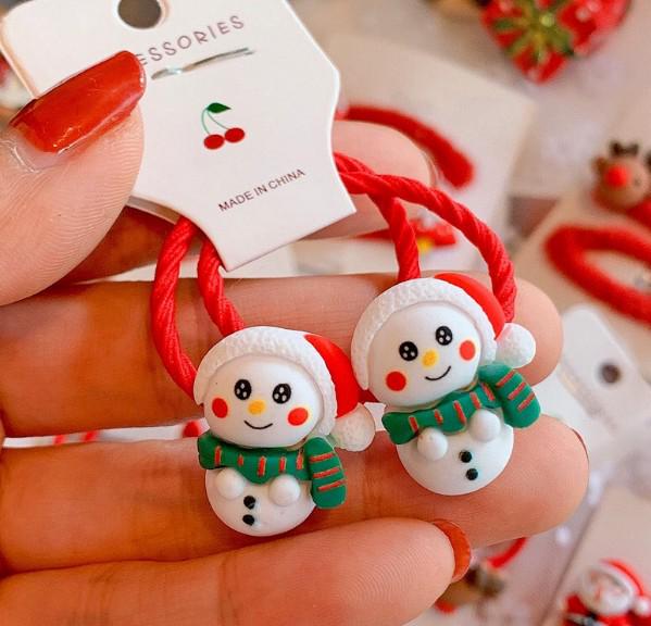 2021 Christmas Santa Claus Hair Ties & Headbands for Kids - Hair-Friendly Accessories