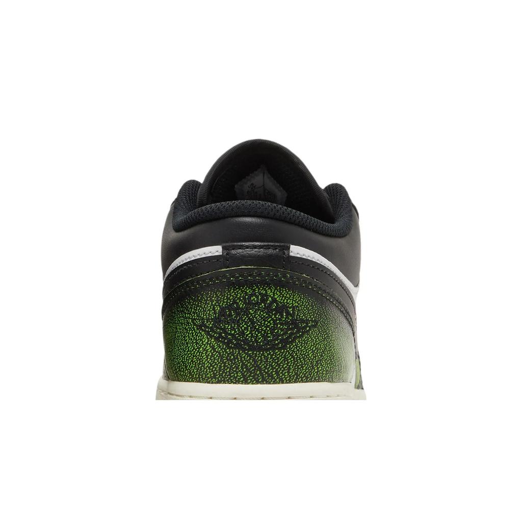 Air Jordan 1 Low SE Grade School 'Wear-Away - Electric Green' (Unisex) Black / Electric Green / White / Sail Kids' Basketball Shoes DO8244 003
