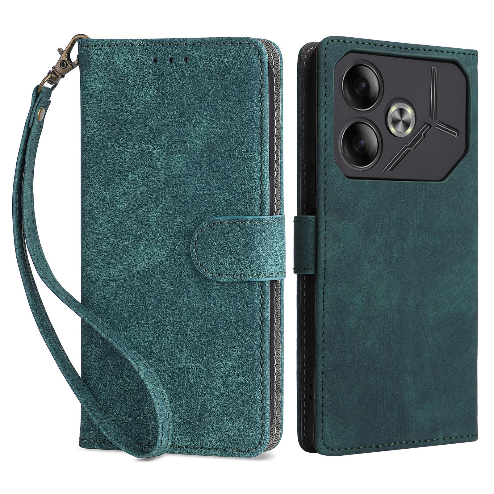 

Для чохла TECNO Pova 6 4G з ремінцем на зап ясті, блокуванням RFID, підставкою, чохол для телефону Green