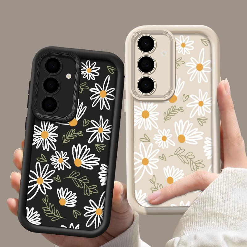 Soft TPU Case For Samsung Galaxy A56 A17 A36 A26 A55 A16 A15 A25 A54 5G S25 Edge S22 S23 Ultra S24 FE Art Flowers Phone Cover