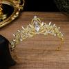 Bridal Crown Jewelry Retro Tiara Alloy Black Rhinestone Headband Birthday Accessories Halloween Crown Accessories