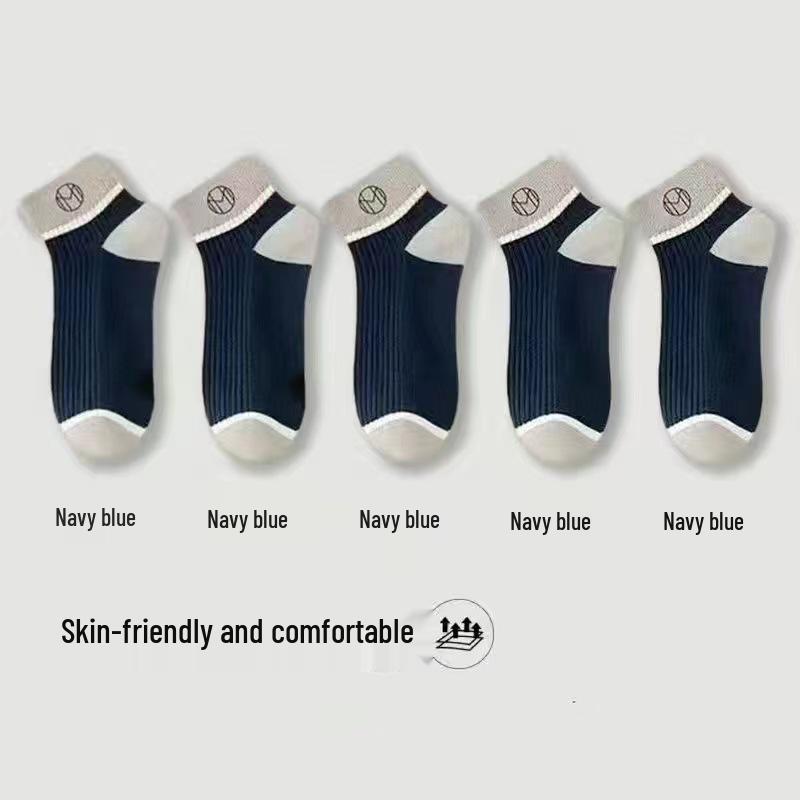 Men's Odor-Resistant Low-Cut Ankle Socks - Sweat-Absorbent, Thin, Shallow Mouth for Spring/Summer