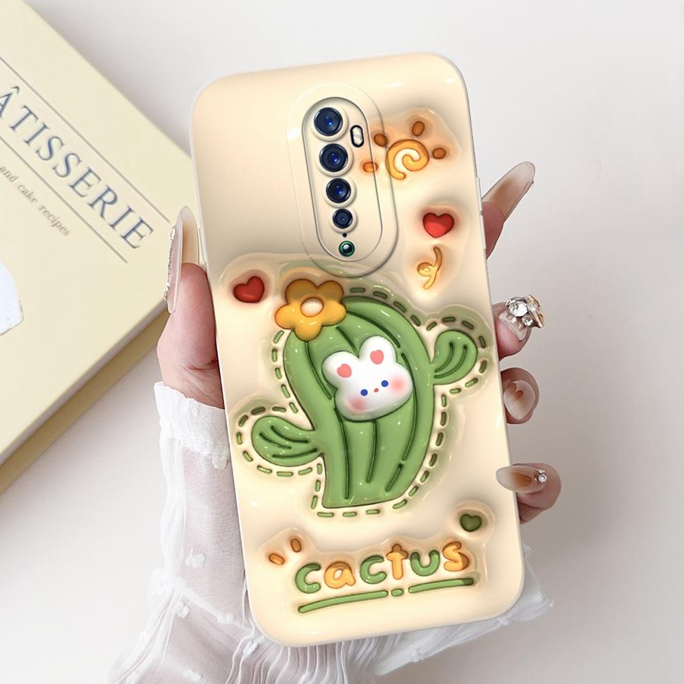 For Oppo Reno 2 2F Case Cute Rabbit Painted Cover Soft Silicone TPU Phone Cases For Oppo Reno2 F Reno 2F Back Cover Funda