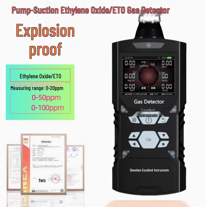 ZY-4X Portable Ethylene Oxide Gas Detector & Pump-Suction ETO Analyzer 85 x 52 x 230 mm